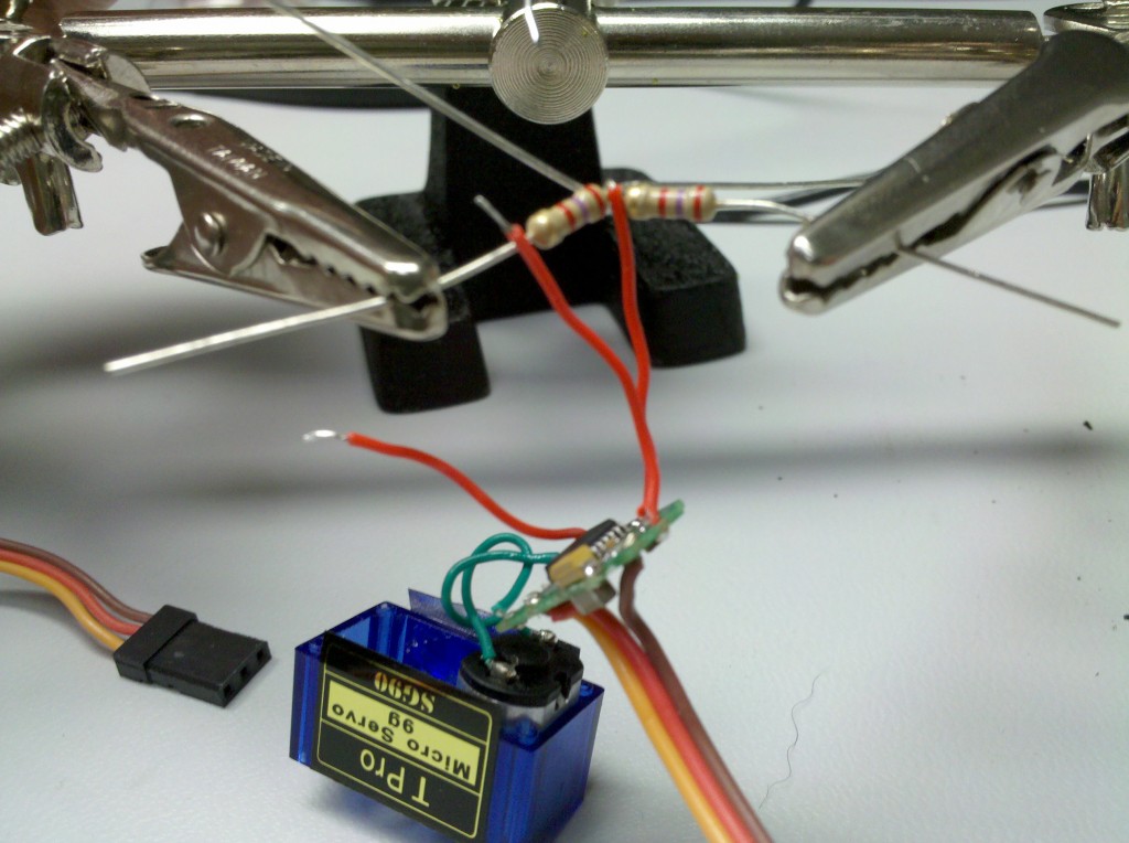 Soldering two resistors in place of the potentiometer