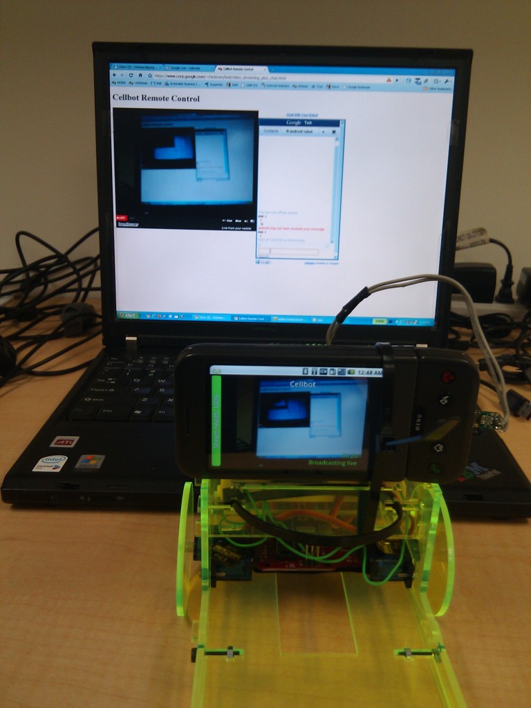 Truckbot watching itself via streaming video